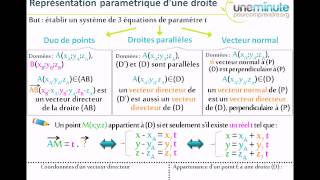 Synthèse dUne Minute  Représentation Paramétrique de Droites [upl. by Nodnnarb]