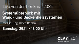 Live von der Denkmal 2022 Systemüberblick mit Wand und Deckenheizsystemen [upl. by Stearn]