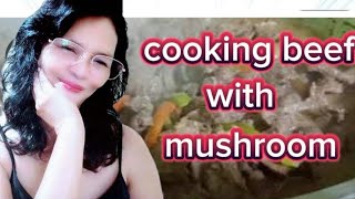 shie22 Beef with mushrooms my version bonus birthday yummyrecipecookingfoodlover [upl. by Anirtik]