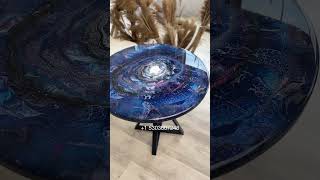 thunderwoodstudio Space table🌌✨We Painted Our Countertops DIY Epoxy resin table [upl. by Pepi]