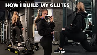 HOW I BUILD MY GLUTES current fav workout my bulking transformation amp tips [upl. by Stafani383]