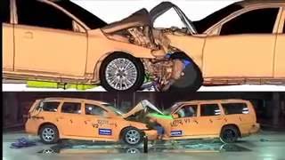 Volvo V70 1997 vs V70 2009 crashtest [upl. by Notirb]