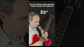 Eb diminished triads in close position across the fretboard guitar guitarpractice jazz chords [upl. by Sixel]