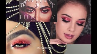 I TRIED FOLLOWING A DENITSLAVA MAKEUP TUTORIAL  RED Glitter Smokey Eye  HOLIDAY MAKEUP TUTORIAL [upl. by Doak]