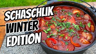 Schaschlik in der Winter Edition  Dutch Oven Schaschliktopf ohne Spieße [upl. by Adnilec42]