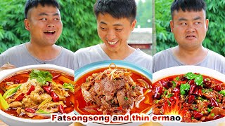 mukbang  Spicy Sausage  funny mukbang  mukbangs  eating mukbang  songsong and ermao [upl. by Ynohtnaleahcim]