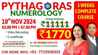 Day 1 PYTHAGORAS NUMEROLOGY By DR ANAMIKA RATLIYA  Astrologist amp Numerologist [upl. by Rogers]