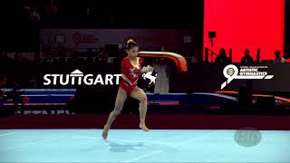 LI Shijia CHN  2019 Artistic Worlds Stuttgart GER  Qualifications Floor Exercise [upl. by Ainwat196]