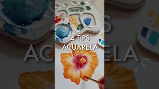 4 tips para acuarela 🎨✨️ shorts art acuarela watercolor watercolorpainting arttips [upl. by Ansilme590]