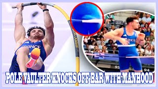 Olympic fans in hysterics after pole vaulter knocks off bar with manhood [upl. by Ahsets]