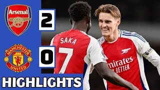 🔴Arsenal vs Man United 20 HIGHLIGHTS  All goals Arsenal fans reaction [upl. by Eecats]