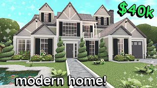 40k Modern Bloxburg Family House Build 2 Story Tutorial [upl. by Torr]