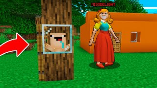 ¡ME ESCONDI de MISS DELIGHT DENTRO DE UN ARBOL 😱😂 Bebé Noob vs POPPY PLAY TIME MINECRAFT [upl. by Eintrok]