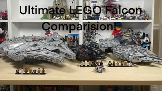 ULTIMATE LEGO MILLENNIUM FALCON COMPARISON 75191 75257 75295 75375 AND 75389 [upl. by Leilah]