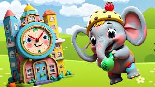 hickory dickory dock elephant  Cartoons for kids  363  Coco Finger Rhymes [upl. by Asined]