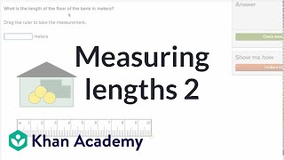 Measuring lengths 2  Measurement and data  Early Math  Khan Academy [upl. by Maloy]