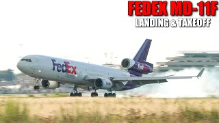 THE OUTSTANDING MD11F  FedEx McDonnell Douglas MD11F landing amp takeoff at Köln Bonn Airport [upl. by Ahsha995]