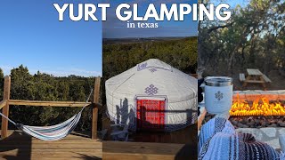 GLAMPING IN A YURT IN HILL COUNTRY TEXAS [upl. by Enila]