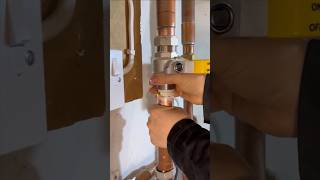 Installing a lever ball valve asmr diy plumbing howto subscribe youtubeshorts plumbertools [upl. by Salina]