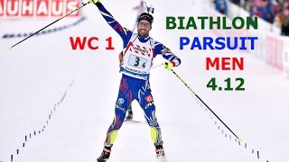 BIATHLON PURSUIT MEN 4122016 World Cup 1 Ostersund Sweden [upl. by Sotsirhc]