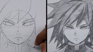 Tomioka gyuu sketch stepstep easy sketchartistshintumourya epinkaba [upl. by Nohsal]