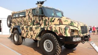 BAE Systems South Africa has launched RG21 4x4 mine protected vehicle armoured at AAD 2014 [upl. by Ynaffi325]