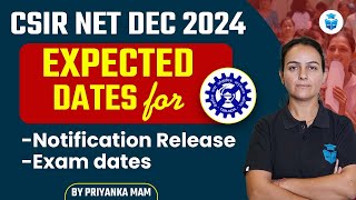 CSIR NET Dec 2024 Notification Release Expected Dates  CSIR NET Dec 2024 Exam Dates  Priyanka Mam [upl. by Alrich68]