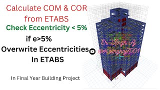 Calculate Center of mass and rigidity and overwrite eccentricities in ETABS [upl. by Names]