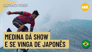 OLIMPÍADAS 2024 GABRIEL MEDINA DÁ SHOW SE VINGA DE JAPONÊS E VAI ÀS QUARTAS DE FINAL NO SURFE [upl. by Heinrick]