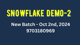 Snowflake Demo  2  New SQL and Snowflake Batch on October 2nd [upl. by Sergo]