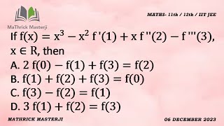 If fxx3x2 f1x f2f3 x € R then  Differentiation JEE Mains Maths [upl. by Hootman]