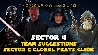 Hard Sector 4 Feats Guide  Conquest Vol 14 SWGOH [upl. by Ring617]