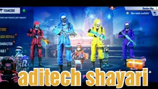 aditech shayari video garena free fire gameplay video [upl. by Ribak]