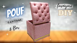 Pouf Capitone with a Box  Easy to make it [upl. by Esile]