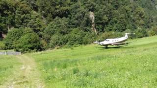 PC12 shortest take off in the mountains of Sarentino [upl. by Gnehs402]