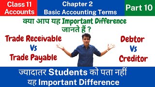 Debtor and Creditor में क्‍या अंतर है  Basic Accounting TermsClass11 Chapter 2  Part 10 [upl. by Goody]