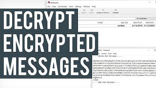 How To Decrypt PGP Messages  gpg4win Kleopatra Tutorial [upl. by Aiki650]