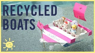 PLAY  Making BOATS From Recyclables [upl. by Nosyarg]