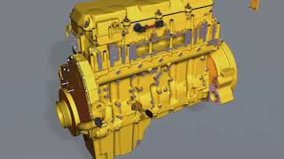 ENGINE ASSEMBLY ANIMATION WITH PART NAMES LABELLED [upl. by Annelg]