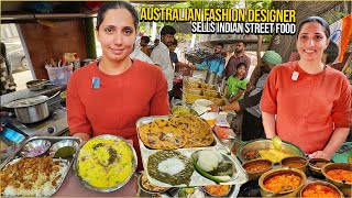 40 Fashion Designer from Australia sells Indian Street Food Punjab 😍 Unlimited Thali 12 Items [upl. by Helmut795]