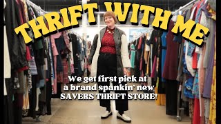 Thrift With Me Savers Thrift Store Grand Opening Try On Thrift Haul [upl. by Rowe304]