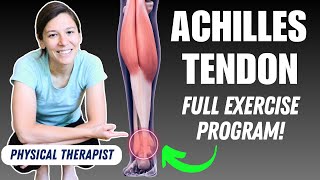 Achilles Tendinopathy Exercises Self Treatment and Explanation  FULL Exercise Program [upl. by Enila]