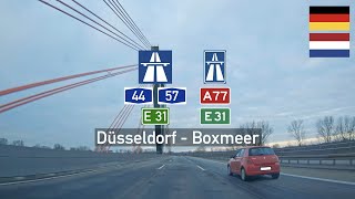 Driving in Germany and the Netherlands Autobahn A44 A57 amp A77 E31 from Düsseldorf to Boxmeer [upl. by Maer852]