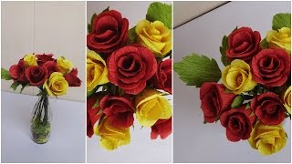 How to make rose with crepe paper  diy [upl. by Adnorahs497]