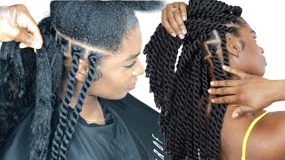 BEST WAY TO DO YARN TWIST NO RUBBER BANDS  GRIP TWIST BRAIDS  GRIP ROOTS [upl. by Field621]