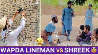 WAPDA lineman VS shreek 😱wait for end 😂 [upl. by Laoj]