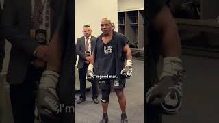 Lennox Lewis amp Evander Holyfield visiting Mike Tyson in his dressing room before the Jake Paul fight [upl. by Fabe375]