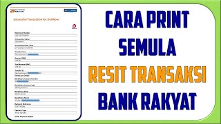 Cara Dapatkan Semula Resit Transaksi Bank Rakyat  iRakyatcommy [upl. by Cathey]