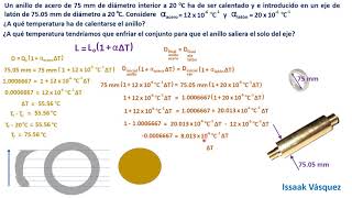 Dilatación lineal Ejercicio 2 Haciendo que ingrese anillo de acero en eje de latón [upl. by Shum]