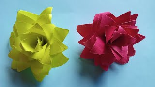 Rose craft with paper very easy papercraft  Easy papercraft for everyone [upl. by Bloomer139]